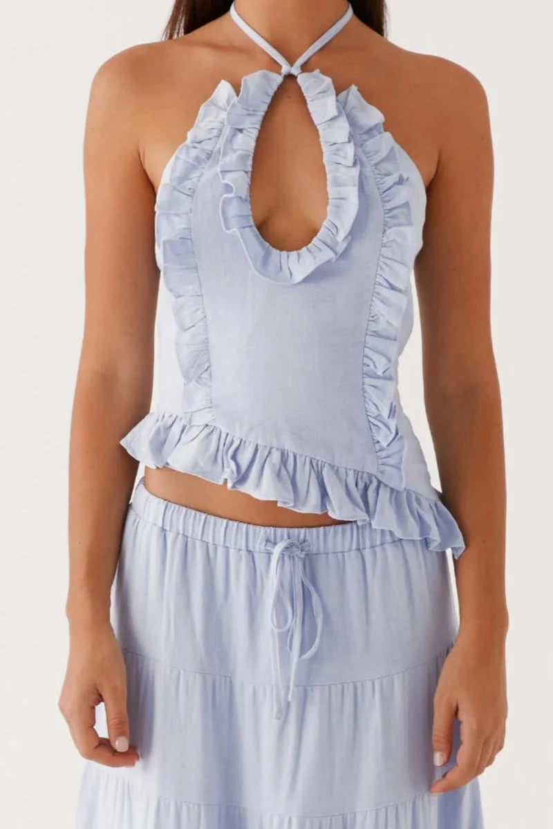 Haut en lin Marina - Bleu