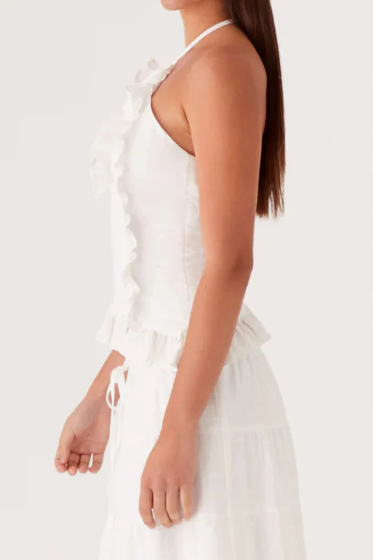 Haut en lin Marina - Blanc