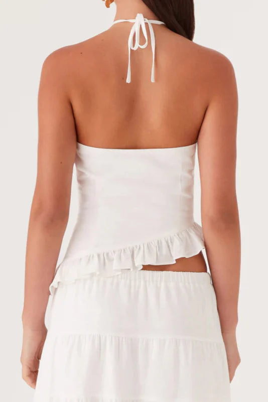 Haut en lin Marina - Blanc