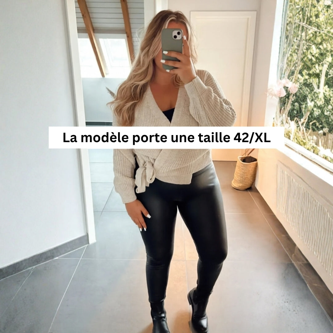 Legging Effet Cuir - Gainant et Molletonné