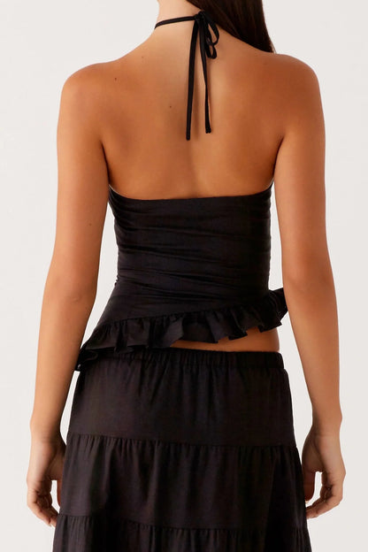 Haut en lin Marina - Noir