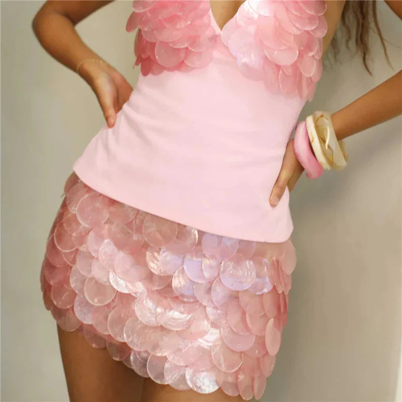 Mini jupe Berry Shake - Rose